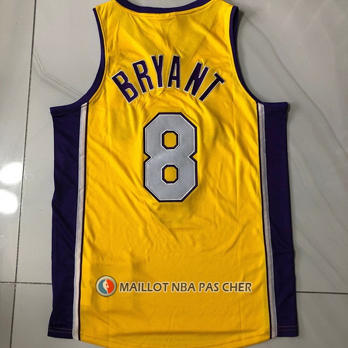 Maillot Los Angeles Lakers Kobe Bryant NO 8 Mitchell & Ness 2001-02 Jaune